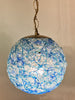 Funky Blue and White Spaghetti Lucite Swag Lamp