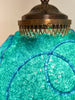 Funky Turquoise/Teal & Blue Spaghetti Lucite Swag Lamp