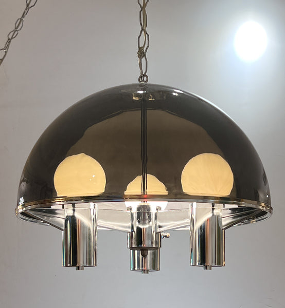 Space Age Ultra Mod Lucite & Chrome Hanging/Swag Lamp