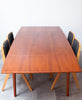 Beautiful Mid Century Teak Dining Table w/ Two Leaves, Refinished