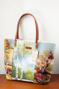 Totally Unique Large Tote Bag Made w/ Vintage Needlepoint & Canvas Painting