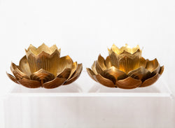 Stunning Pair of Brass Candleholders by Feldman