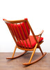 Beautiful 1960s Teak Rocking Chair by Bramin of Denmark, New Upholstery