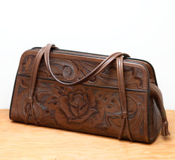 Beautiful Vintage Tooled Leather Purse by Gaitan Mexico