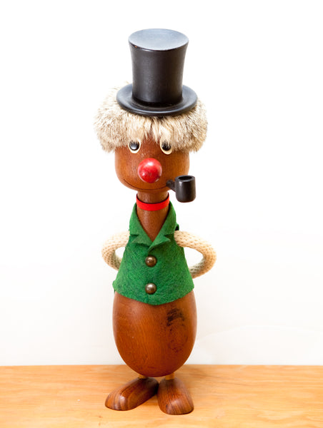 Charming Vintage Danish Teak "Gonk" or Troll with Suit and Pipe