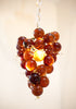 Mid Century Lucite Grapes Swag Lamp in Amber Colour