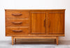 Compact Refinished 1960s Sideboard, Gorgeous Grain & Design Details