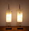 Unique Pair of 1960s Chunk Lucite Table Lamps