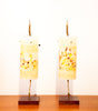 Unique Pair of 1960s Chunk Lucite Table Lamps