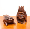 Funky Carved Wood Tiki Ashtrays, Can Be Displayed Two Ways