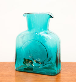 Vintage Blenko Water Jug in Brilliant Turquoise