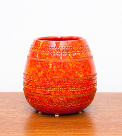 Stunning "Rimini Red" Vase by Aldo Londi for Bitossi, Italy, 1970s
