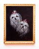 Adorable Original Vintage Black Velvet Painting w/ Portrait of Two Dogs