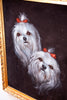 Adorable Original Vintage Black Velvet Painting w/ Portrait of Two Dogs
