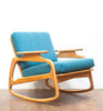 Sculptural & Unique Mid Century Rocking Chair, Restored, Reupholstered