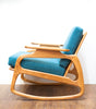 Sculptural & Unique Mid Century Rocking Chair, Restored, Reupholstered