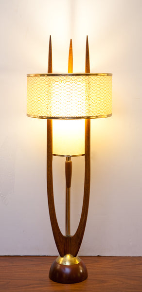 Fantastic 1950s Walnut Lamp by Modeline USA