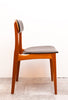 Set of Six Mid Century Teak Dining Chairs w/ Shield Back