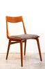 Iconic Mid Century Teak Boomerang Chairs, Set of 4 w/ New Upholstery