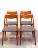 Iconic Mid Century Teak Boomerang Chairs, Set of 4 w/ New Upholstery
