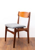 Danish Designer Set of 6 Mid Century Teak Dining Chairs, Reupholstered