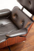 Vintage Eames-Style Lounger w/ Ottoman in Rosewood & Leather