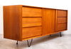 SALE! Refinished Mid Century Teak Sideboard, w/ Finished Back & New Hairpin Legs
