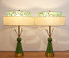 Spectacular Rare Pair of 1950s Atomic Lamps w/ Original Fibreglass Shades